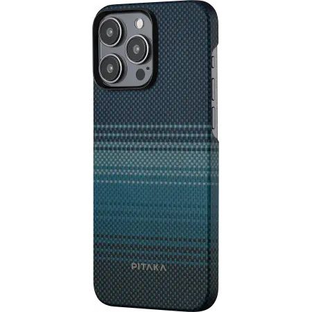 Чехол Pitaka Fusion Weaving MagEZ Case 4 для iPhone 15 Pro, синий/голубой