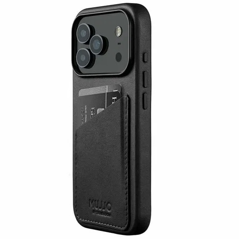 Чехол Mujjo Wallet Leather для iPhone 17 Pro, черный