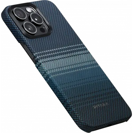 Чехол Pitaka Fusion Weaving MagEZ Case 4 для iPhone 15 Pro, синий/голубой